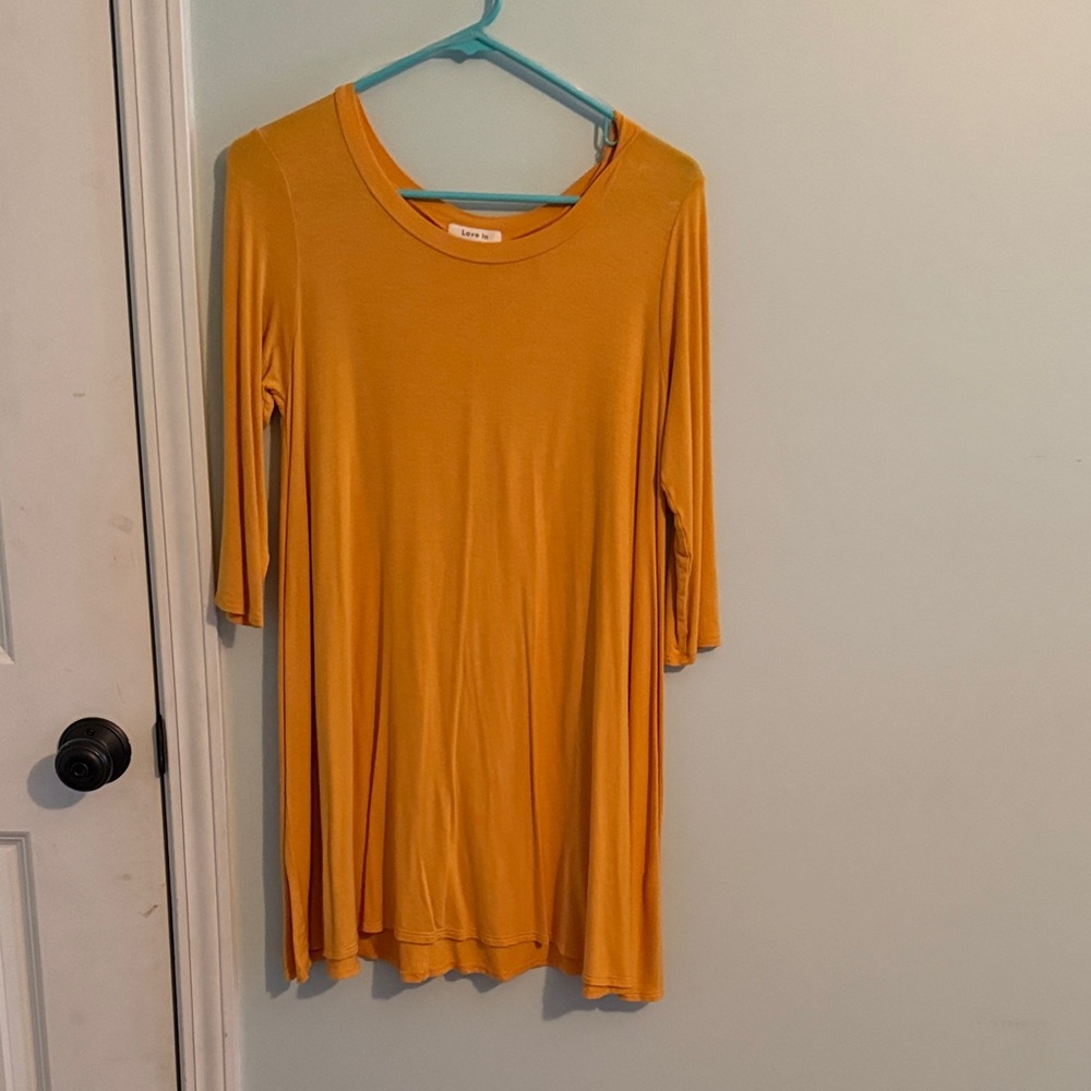 Mustard Yellow Women's T-Shirt Dress
